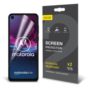 Protégez l'écran de votre Motorola One Action à l'abri des rayures et des éraflures avec la protection d'écran Olixar. Ce pack comprend 2 protections d'écran, un chiffon microfibre et une carte applicatrice.