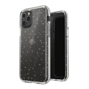 The Speck Presidio CLEAR + GLITTER Bumper case for the iPhone 11 Pro is a unique clear case that has bold and shimmering glitter crystals embedded inside two layers of the case, and a high-tech coating that resists fading, scratching, and discoloration.
