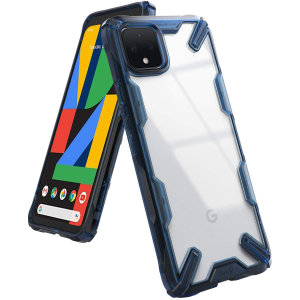 Keep your Google Pixel 4 protected from bumps and drops with the Ringke Fusion X tough case in Space Blue. Featuring a 2-part, Poly-carbonate design, this case lives up to military drop-test standards so you can rest assured that your device is safe.