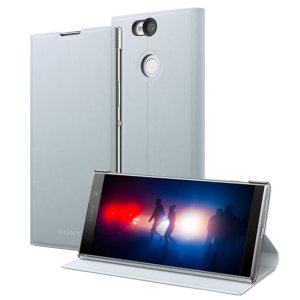 This high quality official SCSH60 bi-fold folio case from Sony houses your Xperia XA2 Plus smartphone, providing protection and access to your ports and features while incorporating a built-in viewing stand - in silver.