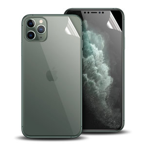 Keep your iPhone 11 Pro Max in pristine condition all over with this Olixar scratch-resistant full cover film screen protector 2-in-1 pack. Features 2 interlocking screen protectors that fully cover the back and front of your phone.