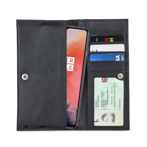 Housse OnePlus 7T Olixar Primo portefeuille en cuir – Noir