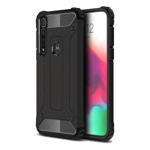 Protect your Motorola Moto G8 Plus from bumps and scrapes with this black Delta Armour Protective case from Olixar. Comprised of an inner TPU section and an outer impact-resistant exoskeleton.