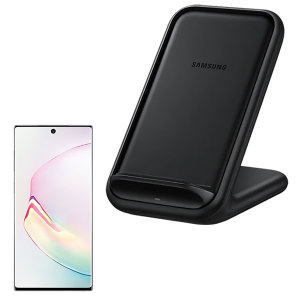Official Samsung Black Fast Wireless Charger Stand EU Plug 15W- For Samsung Note 10