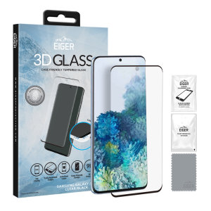 Eiger 3D Samsung S20 Tempered Glass Screen Protector - Clear / Black