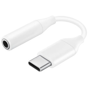 Officiell Samsung A71 USB-C till 3.5mm Audio Aux hörlurar adapter- Vit