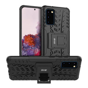 Protégez votre Samsung Galaxy S20 des chocs et des chutes avec la coque Olixar ArmourDillo en coloris noir. Composée d'une structure interne souple en TPU et d'un exosquelette externe résistant, votre smartphone ne craint plus les impacts accidentels. De plus, elle comprend une béquille pliable pour un visionnage confortable de vos vidéos.