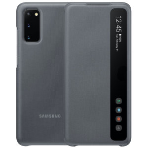 Officieel Samsung Galaxy S20 Clear View Cover Hoesje - Grijs