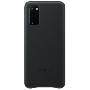 This Official Samsung Leather Cover in black is the perfect way to keep your Samsung Galaxy S20 smartphone protected in style, made out of genuine leather.