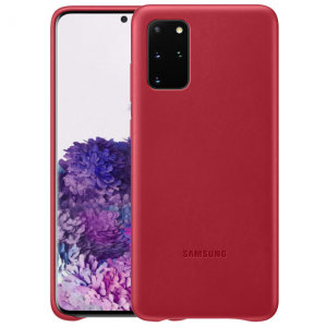 Offisielle Leather Cover Samsung Galaxy S20 Plus Deksel - rød