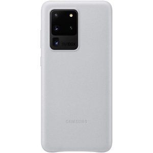 This Official Samsung Leather Cover in light grey is the perfect way to keep your Galaxy S20 Ultra smartphone protected in style, made out of genuine leather.