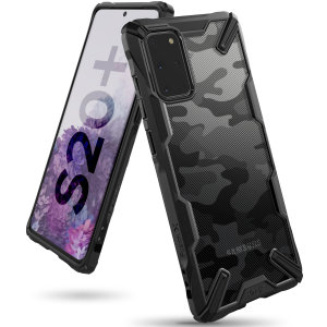 Keep your Samsung Galaxy S20 Plus protected from bumps and drops with the Rearth Ringke Fusion X Design tough case in Camo Black. Featuring a 2-part, Polycarbonate design, this case lives up to military drop-test standards whilst being incredibly stylish.