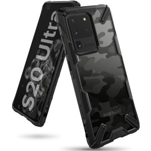 Ringke Fusion X Design Samsung Galaxy S20 Ultra Tough Case- Camo Black