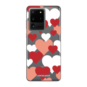 Give your Samsung Galaxy S20 Ultra 5G a cute new look with this Valentines Love Heart design phone case from LoveCases. Cute but protective, the ultra-thin case provides slim fitting and durable protection against life's little accidents
