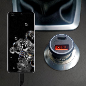 Olixar Samsung S20 Ultra Fast Car Charger With USB-C PD & QC 3.0 - 38W