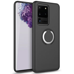 The Zizo revolve case in black brings style and function together into a slim design whilst full protecting your Galaxy S20 ultra from accidental drops. The ring at the back doubles as a kickstand to watch your favourite series conveniently.