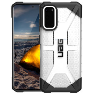 The Urban Armour Gear Plasma for the Samsung Galaxy S20 features a protective TPU case in Ice with a brushed metal UAG logo insert for an amazing design and excellent protection from scrapes, bumps and scratches.