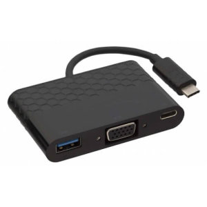 The Kit USB-C to VGA Multiport Adapter lets you connect your MacBook or other compatible USB-C device to a VGA display or projector for large screen viewing of content.