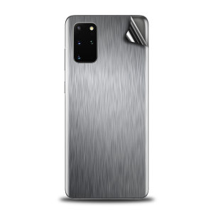 Olixar Samsung Galaxy S20 Plus Phone Skin - Brushed Metal Silver