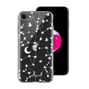 LoveCases iPhone SE 2020 Gel Case - White Stars And Moons