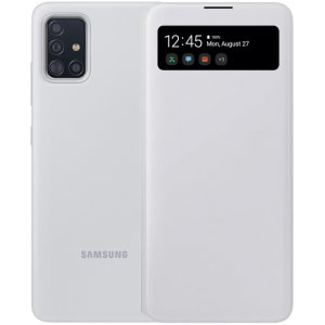This Official Samsung S-View Flip Cover in White is the perfect way to keep your Galaxy A71 (5G) smartphone protected whilst keeping yourself updated with your notifications thanks to the clear view front cover.