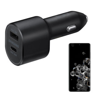 Official Samsung Galaxy S20 Ultra 45W PD Dual Fast Car Charger - Black