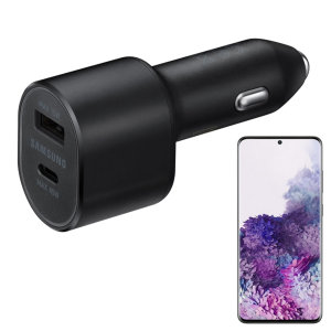 Official Samsung 60W Dual Port PD USB-C Fast Car Charger & Cable - For Samsung Galaxy S20 Plus