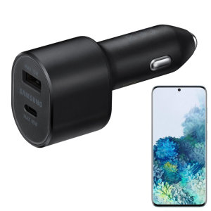 Official Samsung 60W Dual Port PD USB-C Fast Car Charger & Cable - For Samsung Galaxy S20