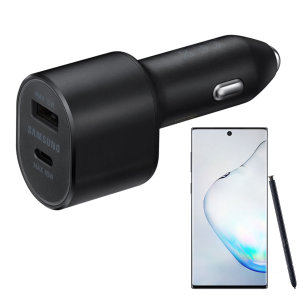 Official Samsung Galaxy Note 10 45W PD Dual Fast Car Charger - Black