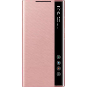 This Official Samsung Clear View Cover in Mystic Bronze is the perfect way to keep your Samsung Galaxy Note 20 Ultra 4G/5G smartphone protected whilst keeping yourself updated with your notifications thanks to the clear view front cover.