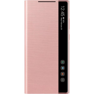 This Official Samsung Clear View Cover in Mystic Bronze is the perfect way to keep your Galaxy Note 20 smartphone protected whilst keeping yourself updated with your notifications thanks to the clear view front cover.