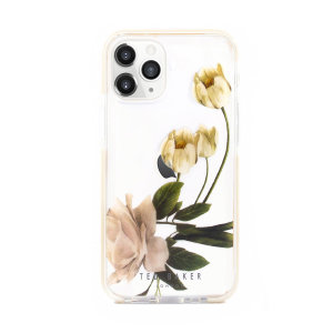 Form-fitting and bulk-free, the Elderflower clear case for iPhone 12 Pro Max from Ted Baker, has an ethereal floral aesthetic while also offering superlative anti-shock protection for your device from drops, scrapes and scratches.