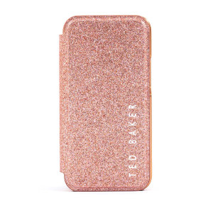 Form-fitting and bulk-free, the Glitsie case for iPhone 12 mini from Ted Baker offers ultimate protection, whilst featuring an eye-catching, glitter appearance. Not only does it look great, you can make sure you are too with the built in, inside mirror!