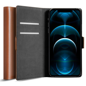 Olixar Genuine Leather iPhone 12 Pro Max Wallet Case - Brown