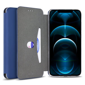 Olixar Soft Silicone iPhone 12 Pro Max Wallet Case - Midnight Blue