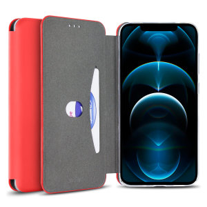 Olixar Soft Silicone iPhone 12 Pro Max Wallet Case - Red