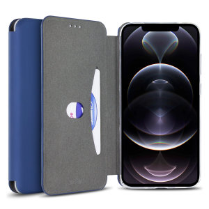 Olixar Soft Silicone iPhone 12 Pro Wallet Case - Midnight Blue
