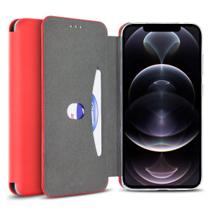 Olixar Soft Silicone iPhone 12 Pro Wallet Case - Red
