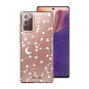 LoveCases Samsung Galaxy Note 20 Gel Case - White Stars And Moons