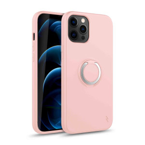 Zizo Revolve Series iPhone 12 Pro Thin Ring Case - Rose Quartz