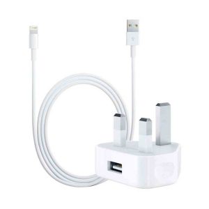 Charge your iPhone 12 with this official Apple 5W power adapter and cable. Boasting a slim and compact design, this simple 3-pin portable plug, offers reliable charging at home, in the office or on the go.
