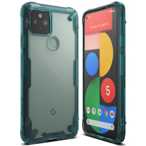 Keep your Pixel 5 protected from bumps and drops with the Ringke Fusion X tough case in Turquoise Green. Featuring a 2-part, Polycarbonate design, this case lives up to military drop test standards so you can rest assured that your device is safe.