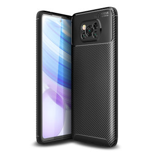 Flexible rugged casing with a premium matte finish non-slip carbon fibre and brushed metal design, the Olixar case in black keeps your XiaoMi Poco X3 NFC protected.