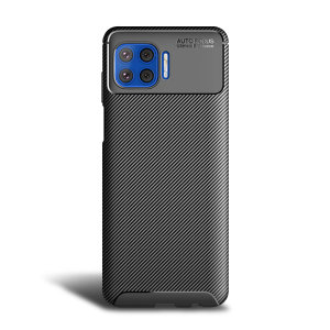 Olixar Carbon Fibre Motorola One 5G Case - Black