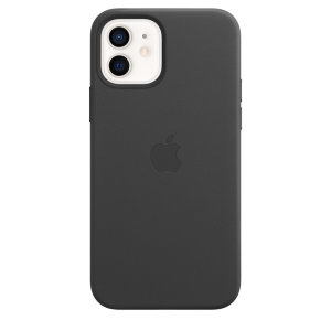 Official Apple iPhone 12 Genuine Leather Case with MagSafe - Black