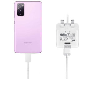 Official Samsung S20 FE Fast Charger & USB-C Cable - White