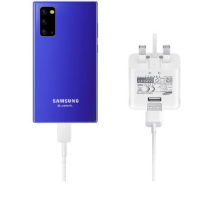Official Samsung Galaxy Note 20 Fast Charger & USB-C Cable - White