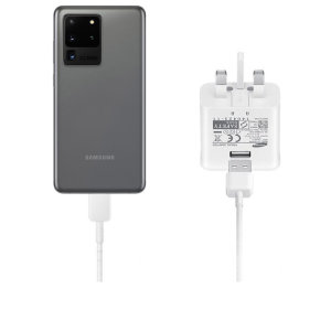 Official Samsung S20 Ultra Fast Charger & USB-C Cable - White