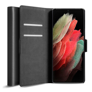 Olixar Genuine Leather Samsung Galaxy S21 Ultra Wallet Case - Black