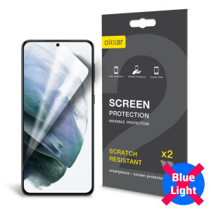 Olixar Samsung S21 Plus Anti-Blue Light Film Screen Protector - 2 Pack
